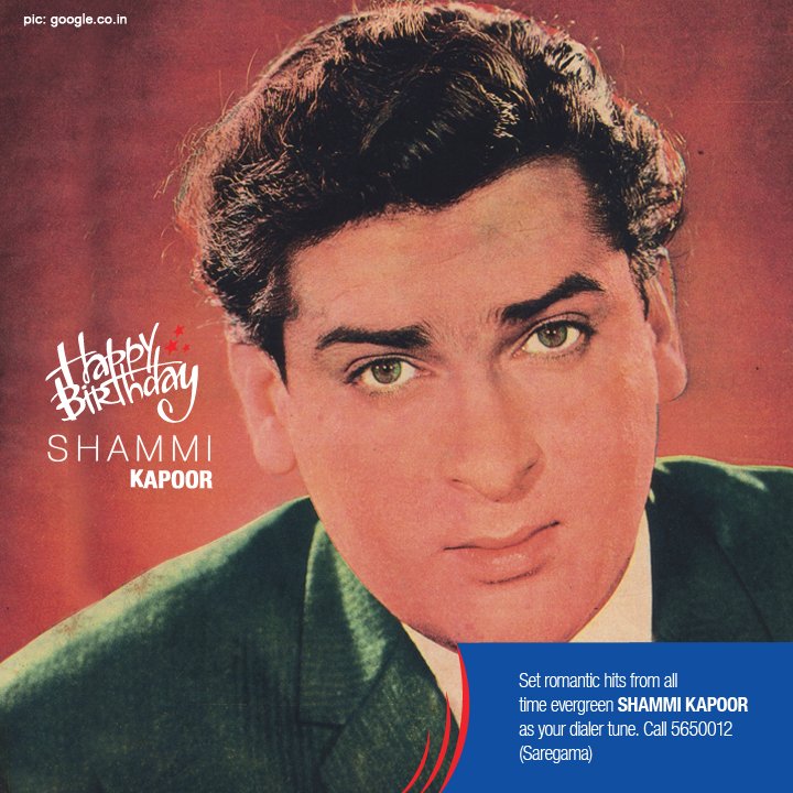 Shammi Kapoor was one of the most entertaining lead actors of Hindi cinema. Wishing the legend a happy birthday. 