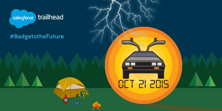 SalesforceDevs's tweet photo. Earn any #Trailhead badge today for a limited edition #BadgetotheFuture https://t.co/vSzsoWqJo1 #BackToTheFutureDay https://t.co/RZol3l1f0q