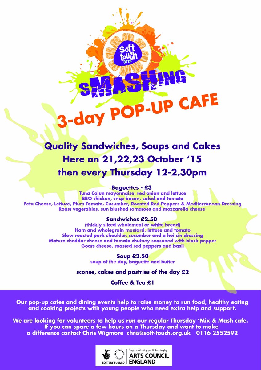 SoftTouchArts's tweet photo. Our #ChangingYou(th) activities and #PopUpCafe are open today! Delicious food and collage clock making! #halfterm https://t.co/YXI81AREav