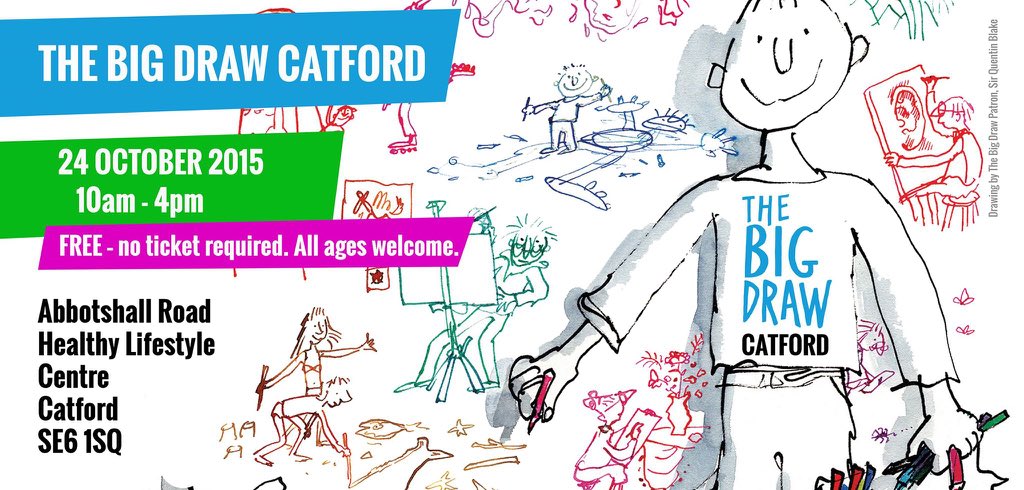 BigDrawCatford's tweet photo. The countdown is on! Are you coming? https://t.co/Gz7FcwokON #SELondon #familyartsfest #TheBigDraw  @LondonFamilies https://t.co/oNel8mR8Ar