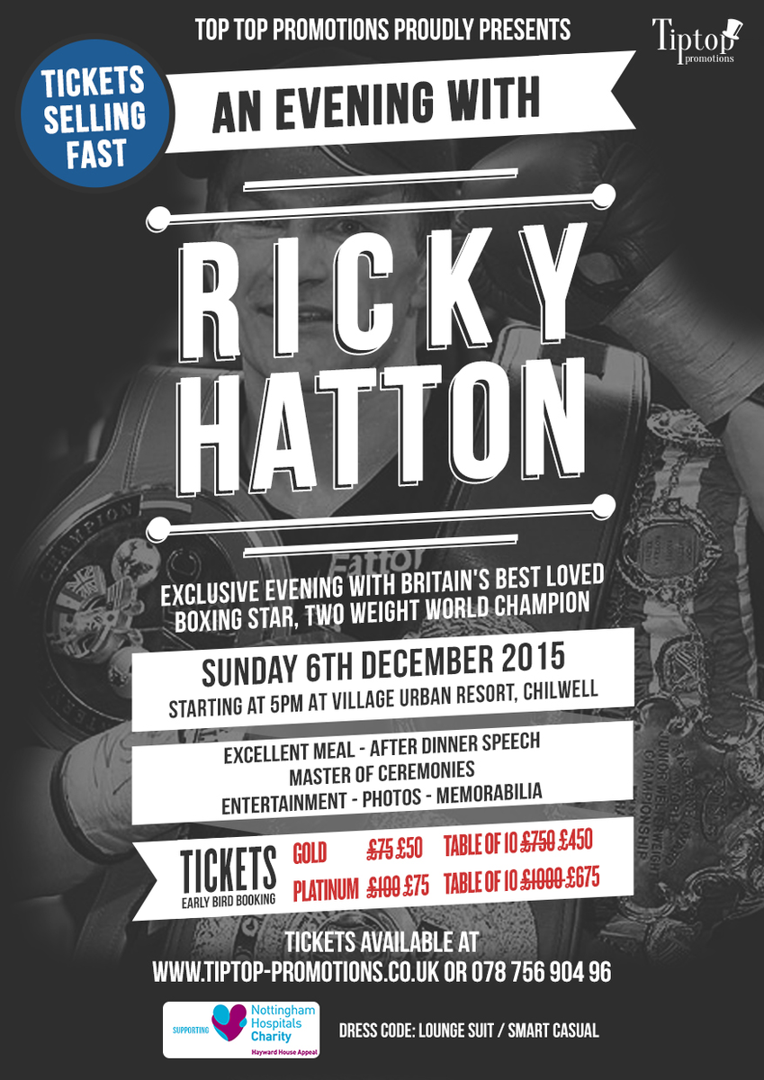 TipTopNotts's tweet image. Looking Forward To Nottingham Dec 6 Show At Village Hotel,   @HattonBoxingTV @TipTopNotts @HattonGym @hattonac