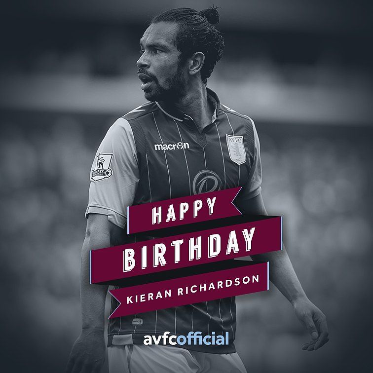 BEST WISHES: Happy birthday to Kieran Richardson, who turns 31 today. Have a great day Kieran! by avfcofficia 