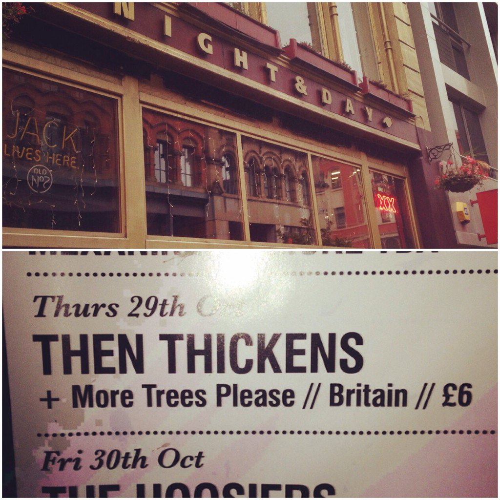 A week tomorrow ladies &amp; gents. Supporting <a href="/thenthickens/">THEN THICKENS</a> at <a href="/nightanddaycafe/">Night & Day Cafe</a>.
Tickets here:
wegottickets.com/event/332982