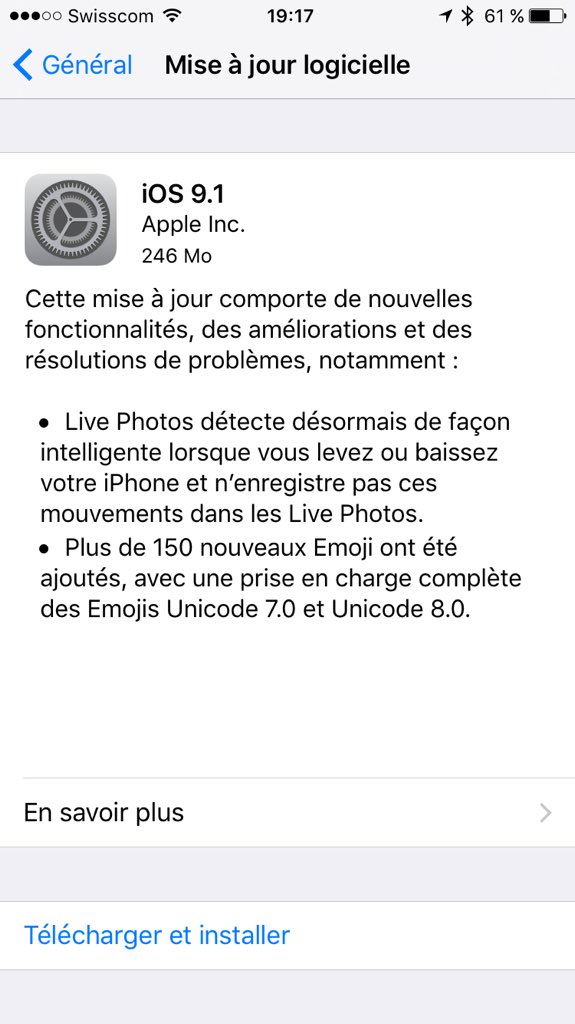 FabienWannerOFF's tweet image. iOS 9.1 Is Available Now For Public #apple #ios91 #iphone #ipad #ipodtouch #devcenter #developer #copyright ©