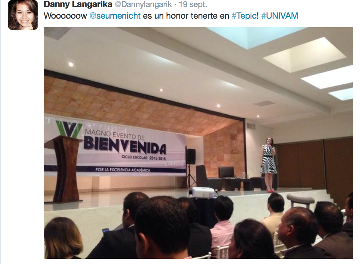 seumenicht's tweet photo. Gracias a la #Univam #Tepic por la invitación y a todos por sus lindos mensajes. https://t.co/3HREpZWjps