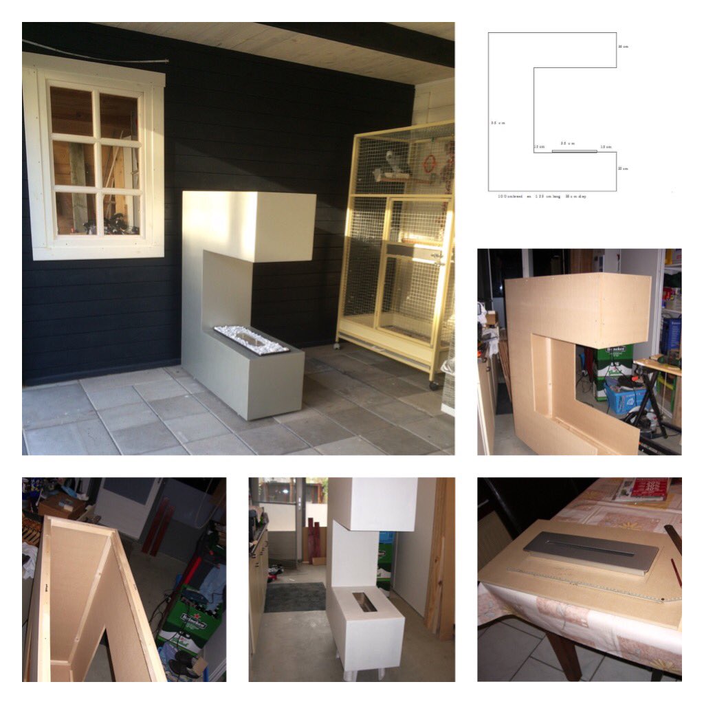Veel belangstelling voor mijn zelf gemaakte roomdivider /haard. Ze stonden op reservelijst om hem over te nemen.