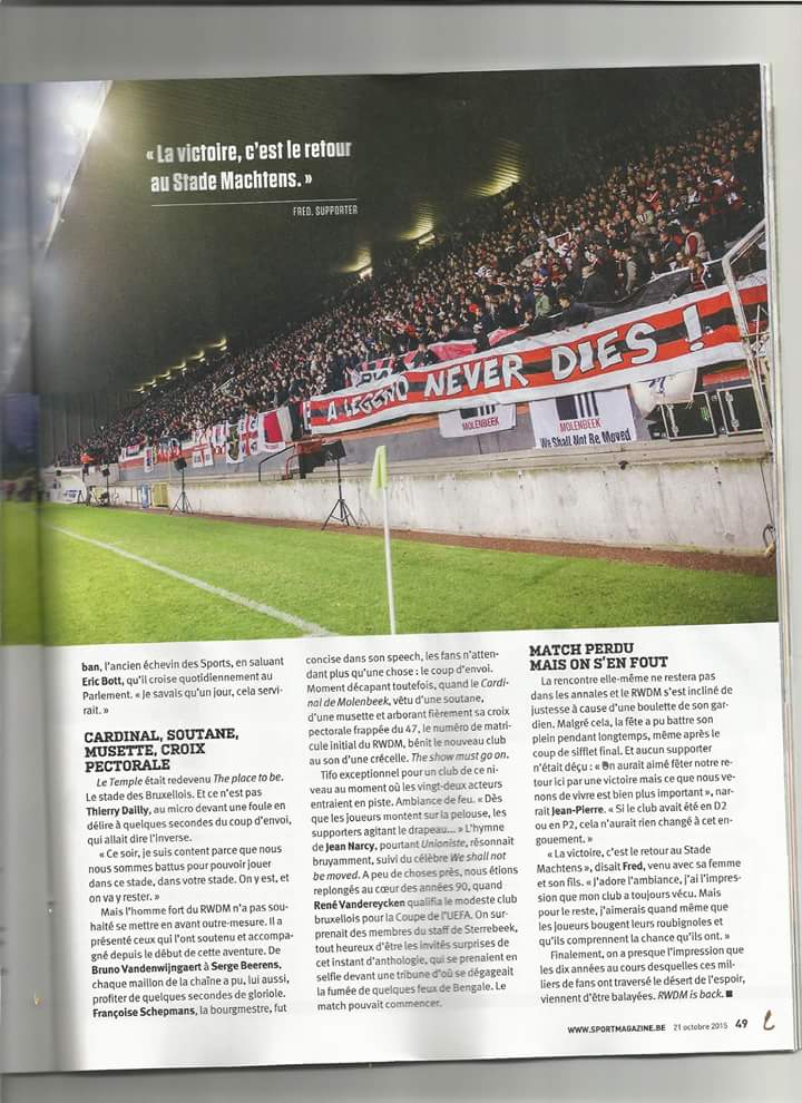bbstore47's tweet photo. Top reportage Sport Foot Magazine par David Dupont #RWDM #BXLBOYS #FOBICO https://t.co/8VmUZ0By5R