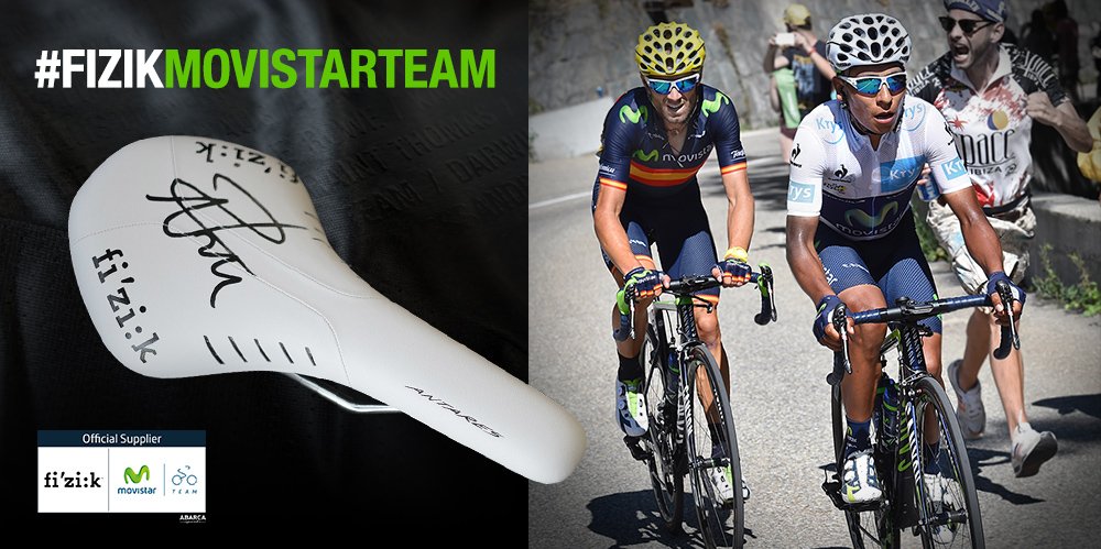 ¿Quieres un sillín <a href="/fizikofficial/">fizik</a> Antares firmado por <a href="/NairoQuinCo/">NairoQuinCo</a>? Escribe un tweet que incluya #fizikmovistarteam!