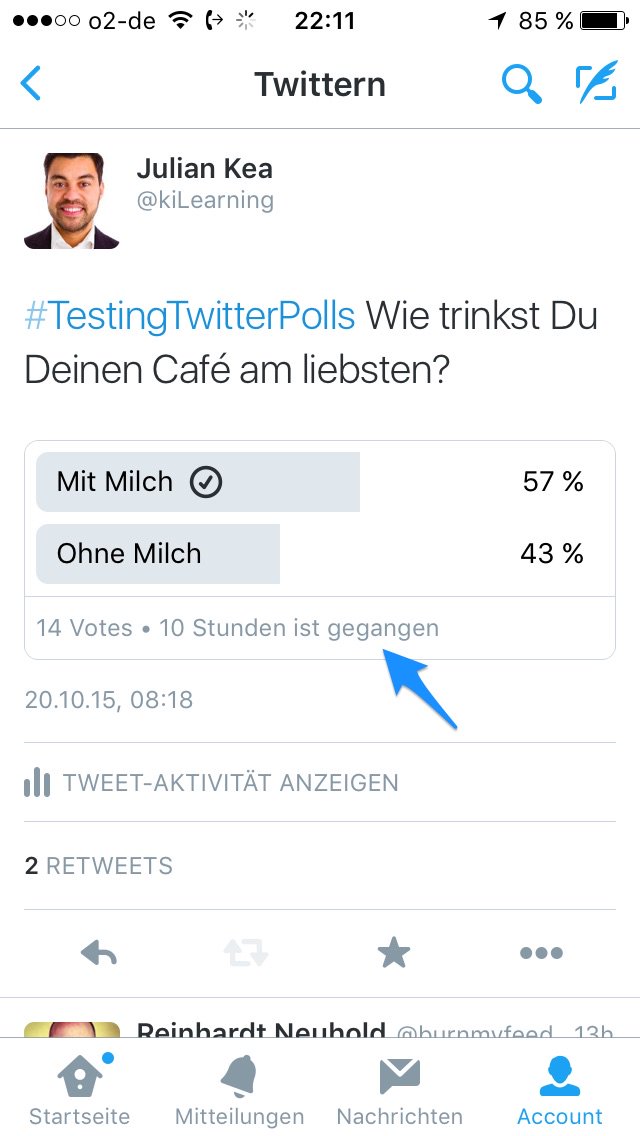 kiLearning's tweet photo. #TestingTwitterPolls Ok! Idee: Non-Twitter-User abstimmen lassen, Übersetzung fixen @twitter @arnepberg @burnmyfeed https://t.co/K0USvos9O3