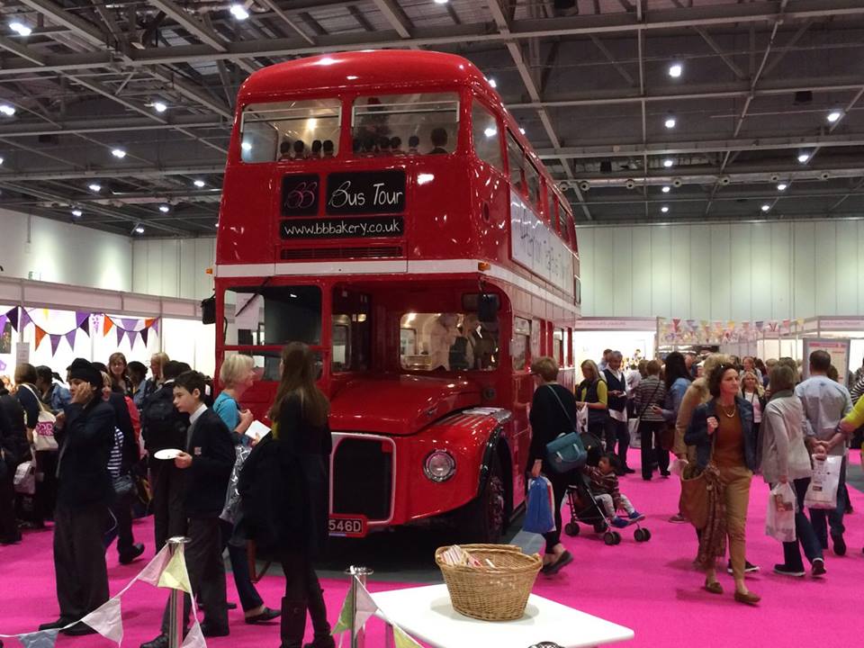 The BB Bakery Afternoon Tea bus at the Cake &amp; Bake show at the ExCeL in London.<a href="/SECoachworks/">South East Coachworks</a> <a href="/SECSignworks/">SEC Signworks</a>