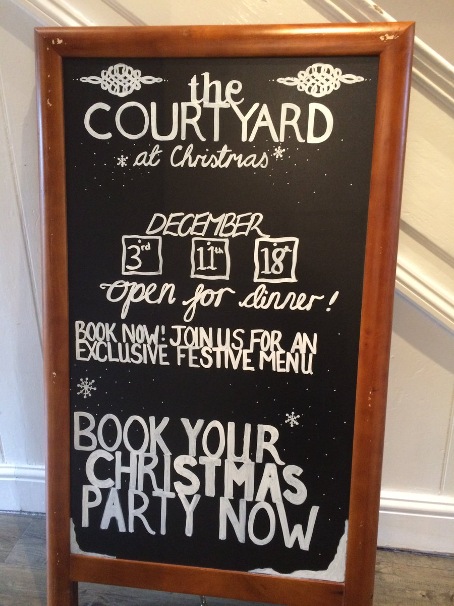 CafeCourtyardHW's tweet photo. Book your Christmas party @CafeCourtyardHW parties 8 - 50 people.Open for dinner on festive menu 3,11 &amp; 18 December https://t.co/cBRzkpLkQ8