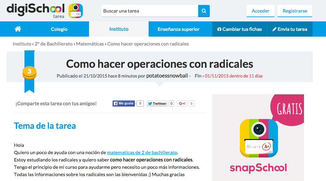 digiSchool_es's tweet photo. #AyudaTarea ¿Cómo hacer operaciones con radicales? Comparte tu conocimiento aquí ▶ https://t.co/blX8dbQrxD https://t.co/St0bNSvzVC