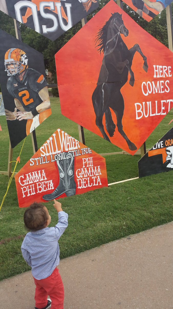 tinadmeier's tweet image. He knows Bullet @OKStateAlumni #orangepants #momisOSUstudent #GrandmaAlumni