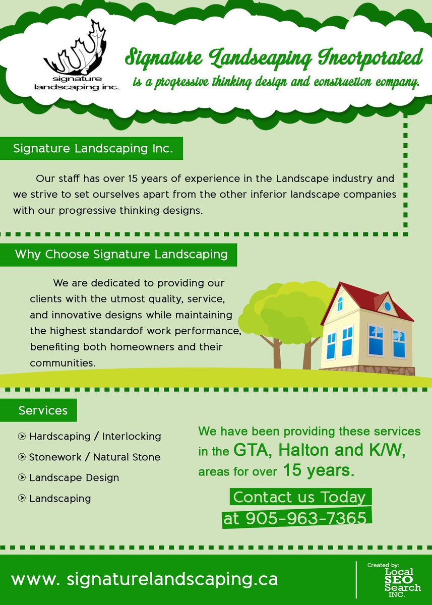 Signature Landscaping Incorporated Infographic- 15yrs in the Landscape Industry

#LandscapeDesignBurlington