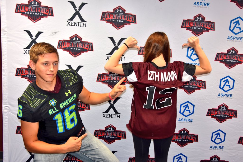 CyFairJoel's tweet photo. The future @AggieFootball kicker &amp; @AllAmericaGame member already has the support of the #12thMann https://t.co/bzmCl4Vf4H