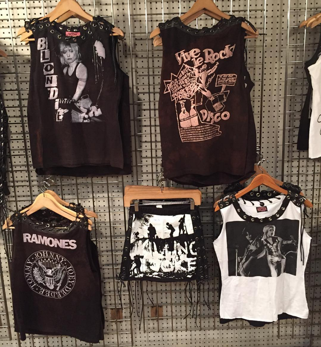 trashvaudeville's tweet photo. New 1-of-a-kind pieces by #DaangGoodman for Trash&Vaudeville!Ft. fave rockers like #wcw @blondieofficial & @joanjett https://t.co/QzgWmHpE3R