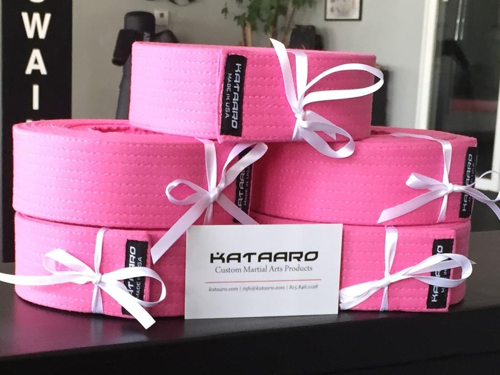 ShaolinAmerican's tweet image. #SASDA got some new belts in! Thanks to @Kataaro for helping raise breast cancer awareness. #PinkPower #awareness