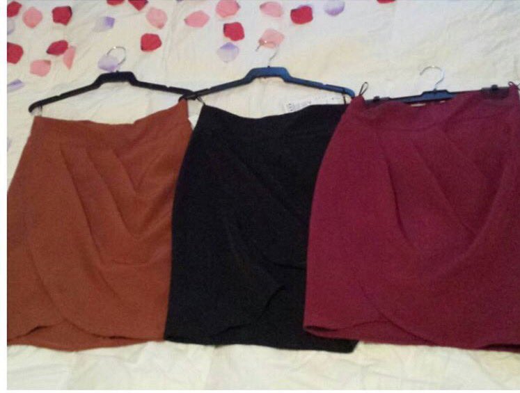 miamoda9's tweet photo. Falda Cruzada 
Color Tostado Talla L
Color Granate Talla M
Color Negro Talla S
19,90€
#MiaModa https://t.co/KbajQlghZQ