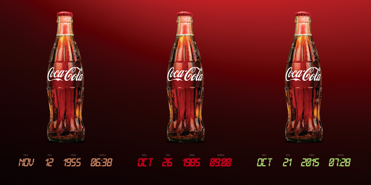 CocaColaAr's tweet photo. Cuando el futuro que esperabas, es el futuro que esperabas. #BotellaÚnica #BTTF2015 https://t.co/s7h2kZjgnk