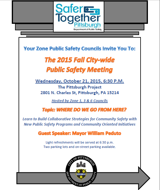 City-wide PUBLIC SAFETY meeting TONIGHT! @ 6:30pm <a href="/ThePghProject/">The Pittsburgh Project</a>