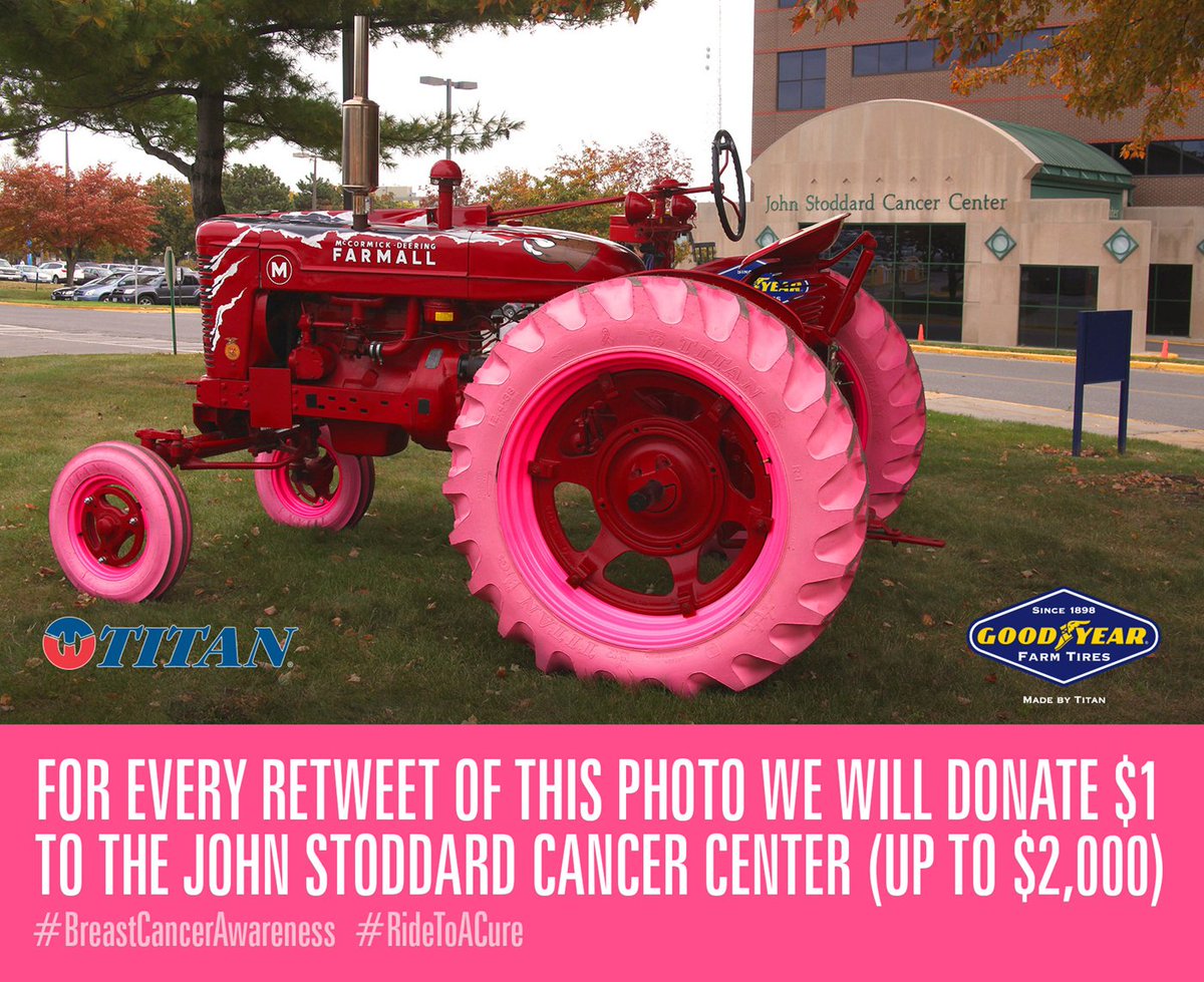 For every retweet we'll donate $1 to the John Stoddard Cancer Center (up to $2,000) #breastcancerawarenessmonth