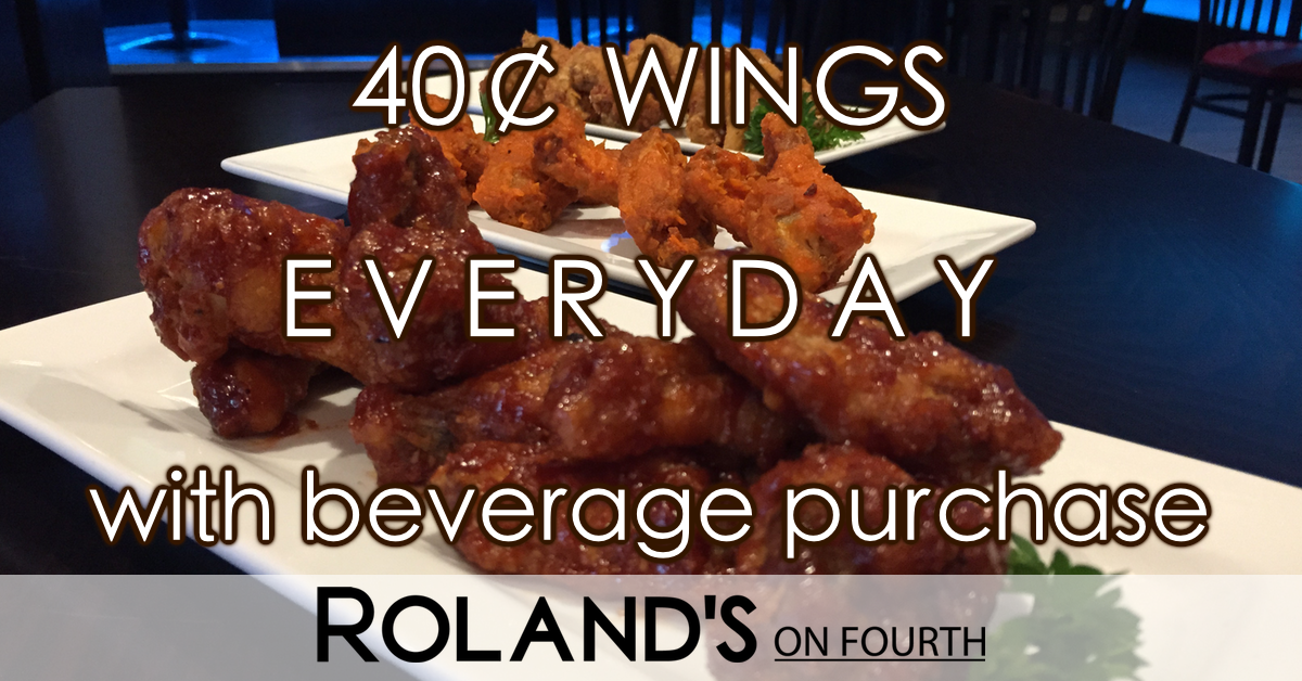 RolandsOnFourth's tweet photo. Join us at Roland's for 40 cent wings and $3.99 Highballs! #RolandsMenu #Vancouver https://t.co/HvcnhHZZFw