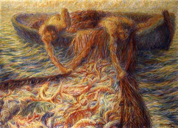 hutterdesign's tweet photo. Giuseppe #Cominetti " La pesca miracolosa" 1922 #mare #art #artweet #artwit #fineart #pesce #iloveart #painting https://t.co/mGnOLns6hg