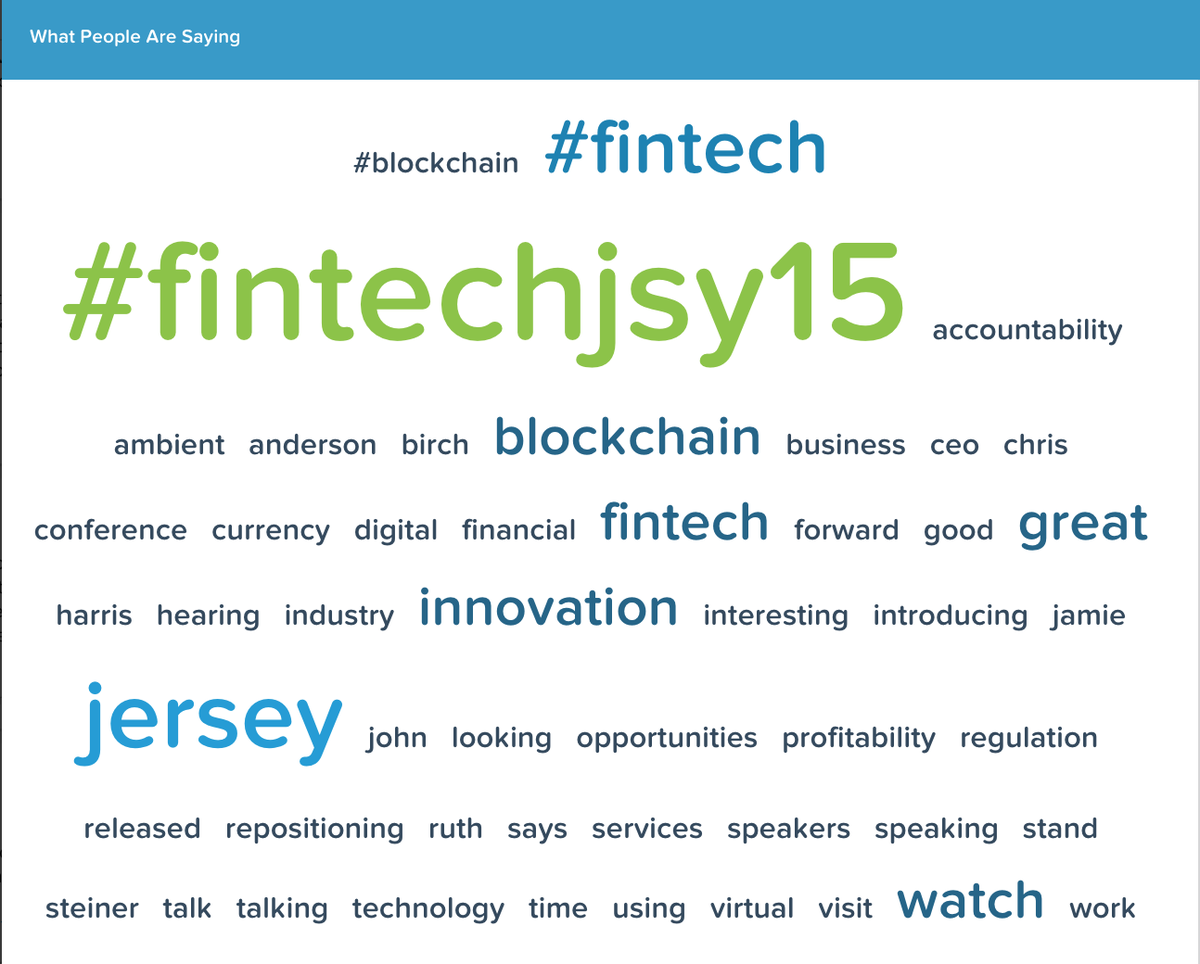 danielwje's tweet photo. Most popular #fintechjsy15 themes on social media https://t.co/TmwxHtpKx3