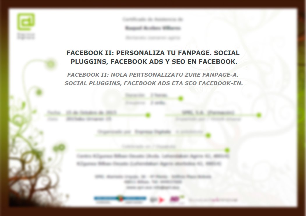 Certifícada Oficial por <a href="/Gob_eus/">Eusko Jaurlaritza - Gobierno Vasco</a> ,<a href="/grupospri/">Grupo SPRI</a> ,Empresa Digitala y <a href="/euskadinnova/">Euskadinnova</a> #Facebook #SEO #CompletandoCurriculum
