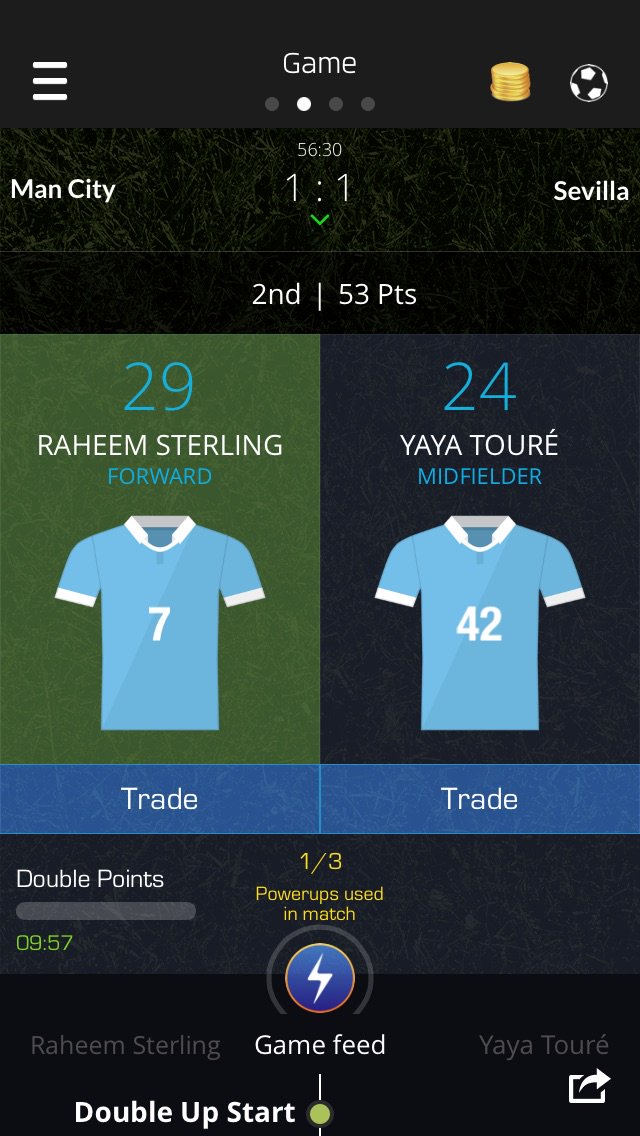 SamLeake's tweet image. Just used my Double Up on Raheem Sterling on @ultimatefanlive for #mcfc vs #SevillaFC  bnc.lt/m/IuTLmFvJ1m