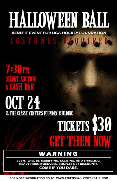 The Halloween Ball for the #UGAIceDawgs is Saturday, do you have your tickets and your costume?