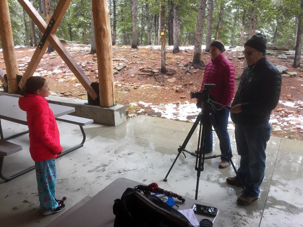mfosterpsd's tweet image. @psdTV Herb and DeeDee capture students&apos; reflections on EcoWeek (in the seasons first snow!) #ecology #teachtechpsd