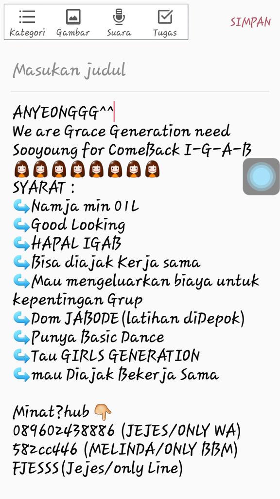<a href="/SHIMMERING_DC/">SHIMMERING_DC</a> [HelpRT] we're Grace Generation need Sooyoung For Comeback. Syarat?Cek Pict♡kamshamidaa^^