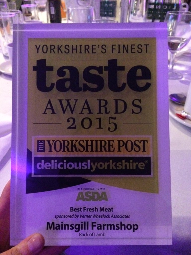 Mainsgill_Farm's tweet photo. We won! Thanks @local_food chuffed we won - well done to everyone here tonight #tasteawards15 #bestfreshmeat https://t.co/IV43CMbdVF