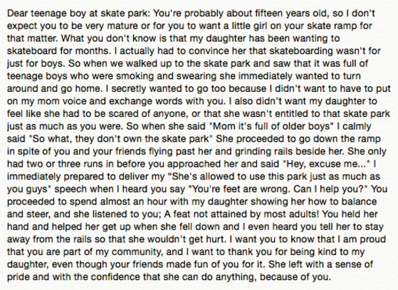 Buzzfeed Sports On Twitter Canadian Mom Writes Touching Letter To A Boy Who Helped Her Daughter Learn To Skateboard Https T Co 6de7v0ecqe Https T Co Uildkoirir