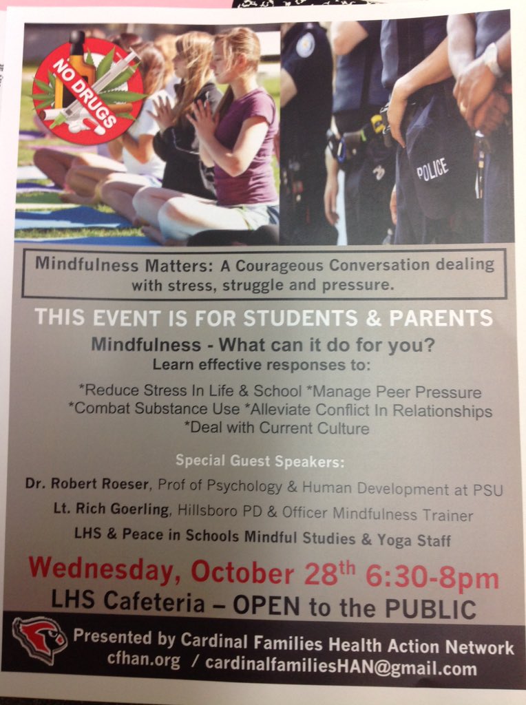 LHSGoCards's tweet photo. Join us Oct. 28th for Mindfulness Matters: A Courageous Conversation dealing with stress, struggle and pressure. https://t.co/WEFYrmC7BS
