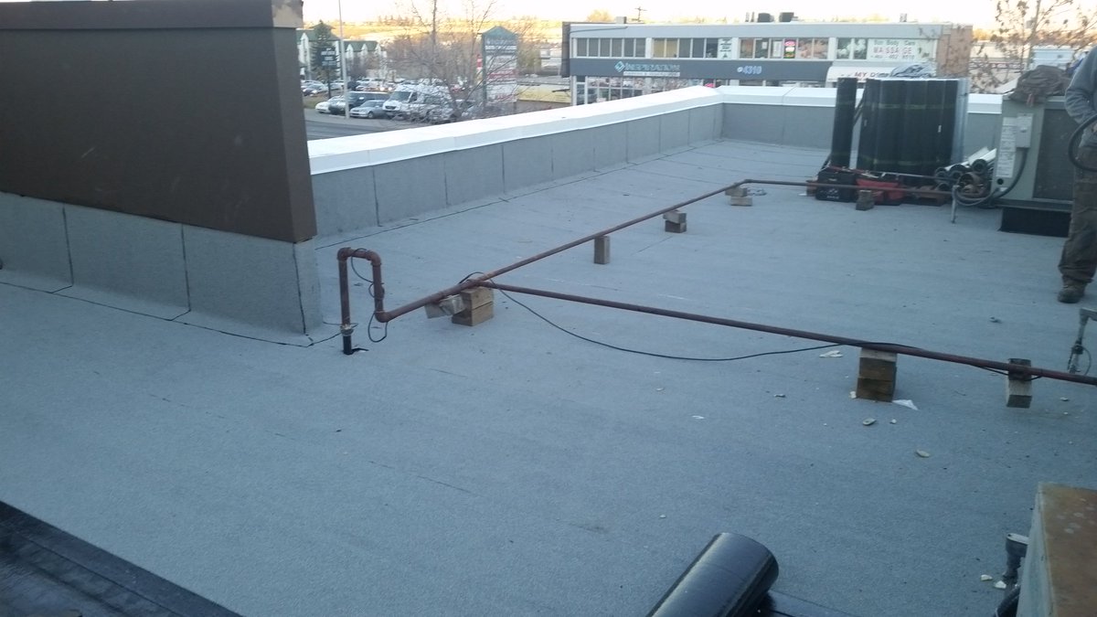 Commercial SBS Modified Bitumen Torch-On Flat Roof Replacement in Progress. #Roofing #SBS #Torch