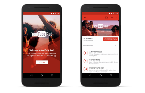 Binnenkort kun je een reclame-vrij abonnement nemen op YouTube Red in de VS.