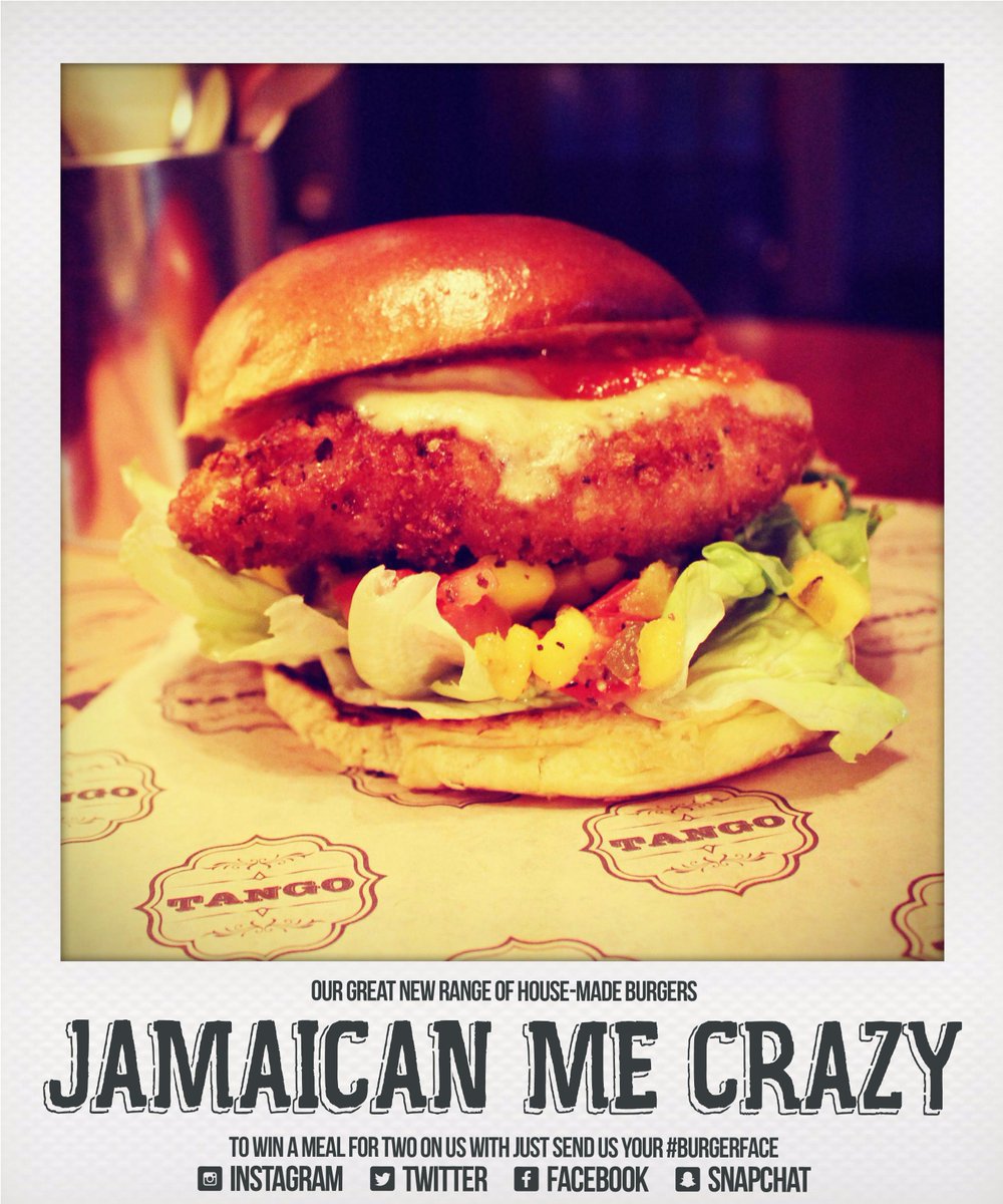 Have you tried our #JamaicanMeCrazy burger?
...ask for your Tango Durham​ #bib, before you take you first bite! RT
