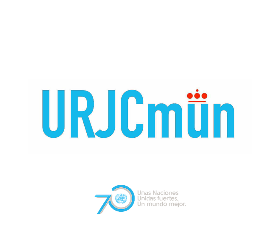 Nos unimos a la celebración del #70UN tiñendo nuestro logo de azul. ¡Únete y comparte nuestra imagen! #urjcmun16