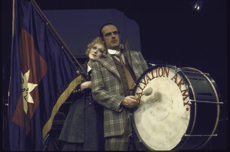 Happy birthday to Christopher Lloyd, here w/ Meryl Streep in the musical \"Happy End,\" 1977. Via 