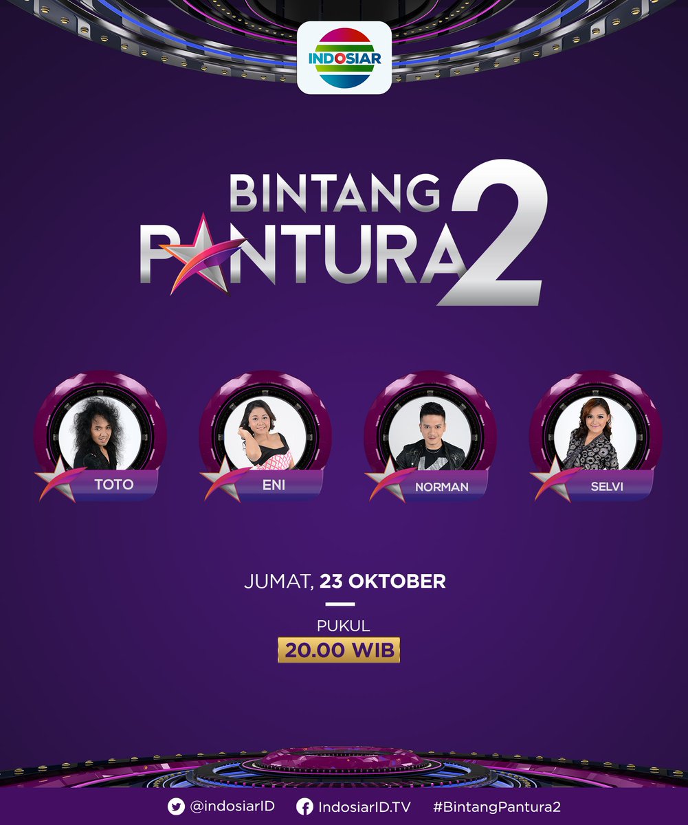 "@IndosiarID: Saksikan 4 besar di pentas #BintangPantura2 malam ini pkl 20.00 WIB "siap laksanakan