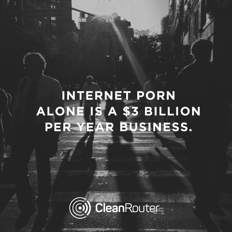 CleanRouter's tweet image. Internet porn alone is a $3 Billion per year business. #CleanRouter cleanrouter.com