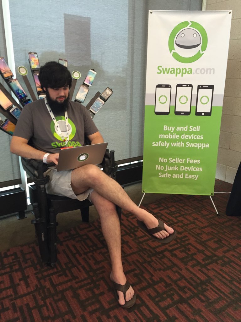 swappa's tweet photo. We're working hard at the #BigAndroidBBQ. #SwappaPhoneThrone https://t.co/SedLB7Ttm7
