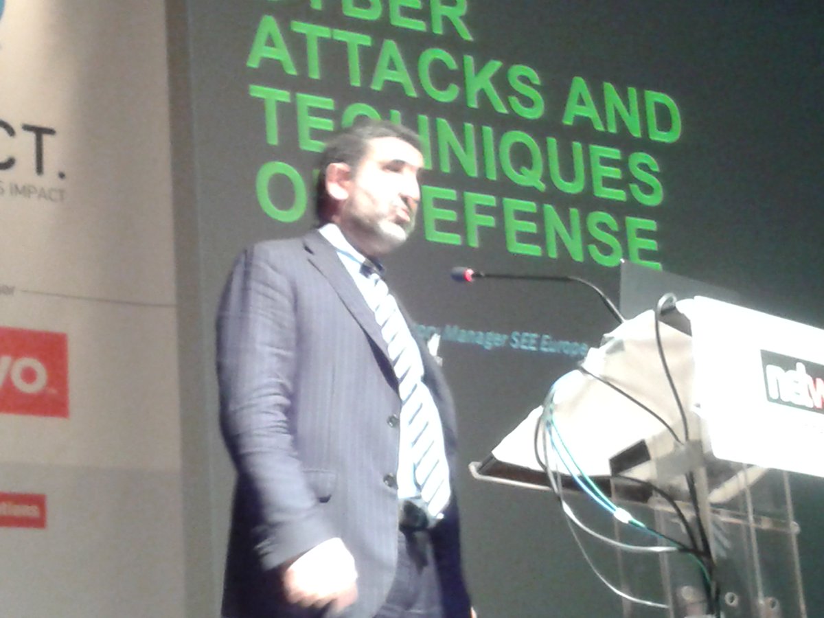 netweek_gr's tweet photo. #Cyber-attacks and techniques of #defense: Ivan Straniero, Territory Manager #SEE @arbornetworks, @ #itdf15gr https://t.co/t1ork3a00n