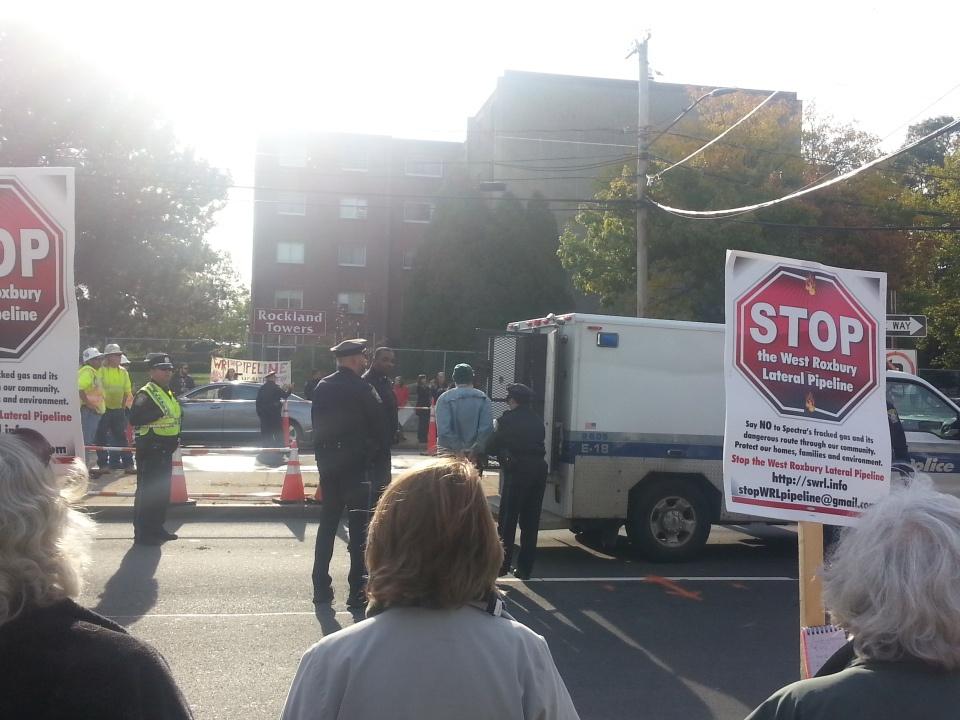 12 arrested today in #westroxbury to #StopSpectra pipeline @FANG_Together