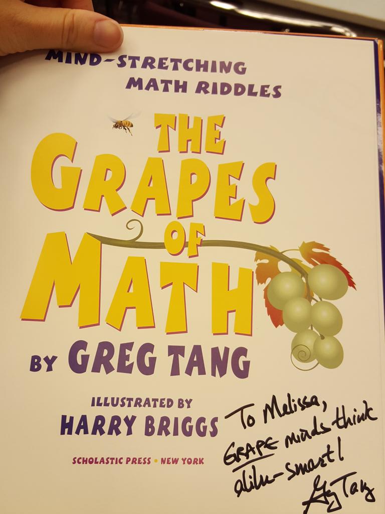 JerseyShore526's tweet image. Thanks @gregtangmath for signing my book. Well, your book. I really enjoyed ur session! #NCTMregionals #rethinkmath