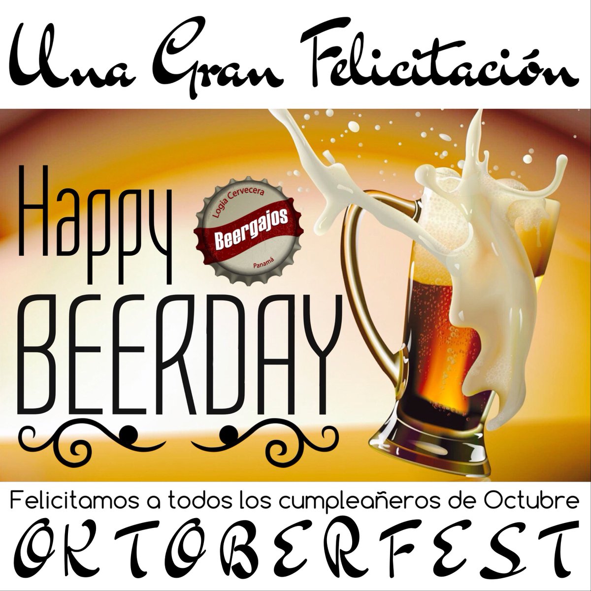 Un BEERGAJO más cumpliendo en Octubre.
Felicitamos a Ricardo Earle , el gran “Bimbo” @RicardoEarle #Oktoberfest
