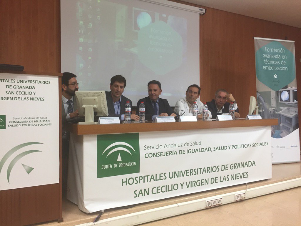Formación dirigida a cirujanos vasculares en técnicas d embolizacion. Se imparte en @granadahospital e @IAVANTE_CMAT
