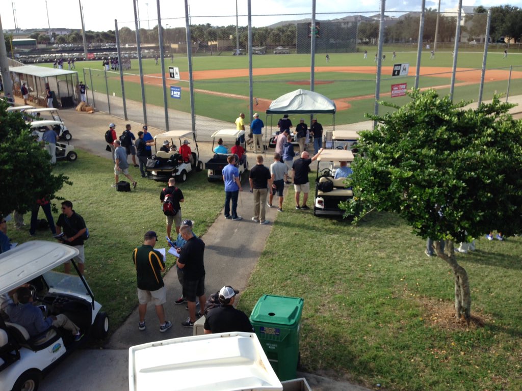 PG_Tourney's tweet image. Scouts are already gathering before first pitch of the exhibition games!